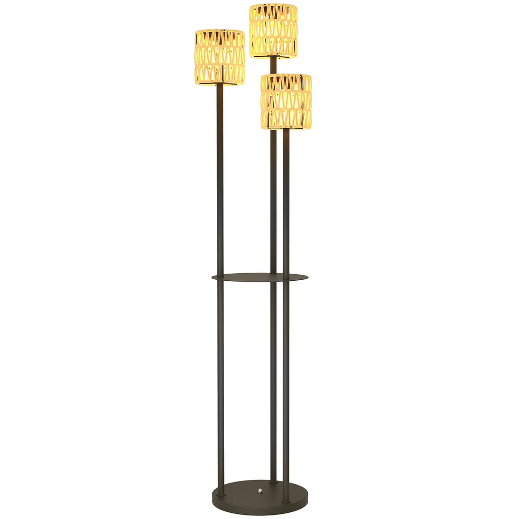 Lauko šviestuvas saulės energija maitinamas 144 cm juodas/geltonas
