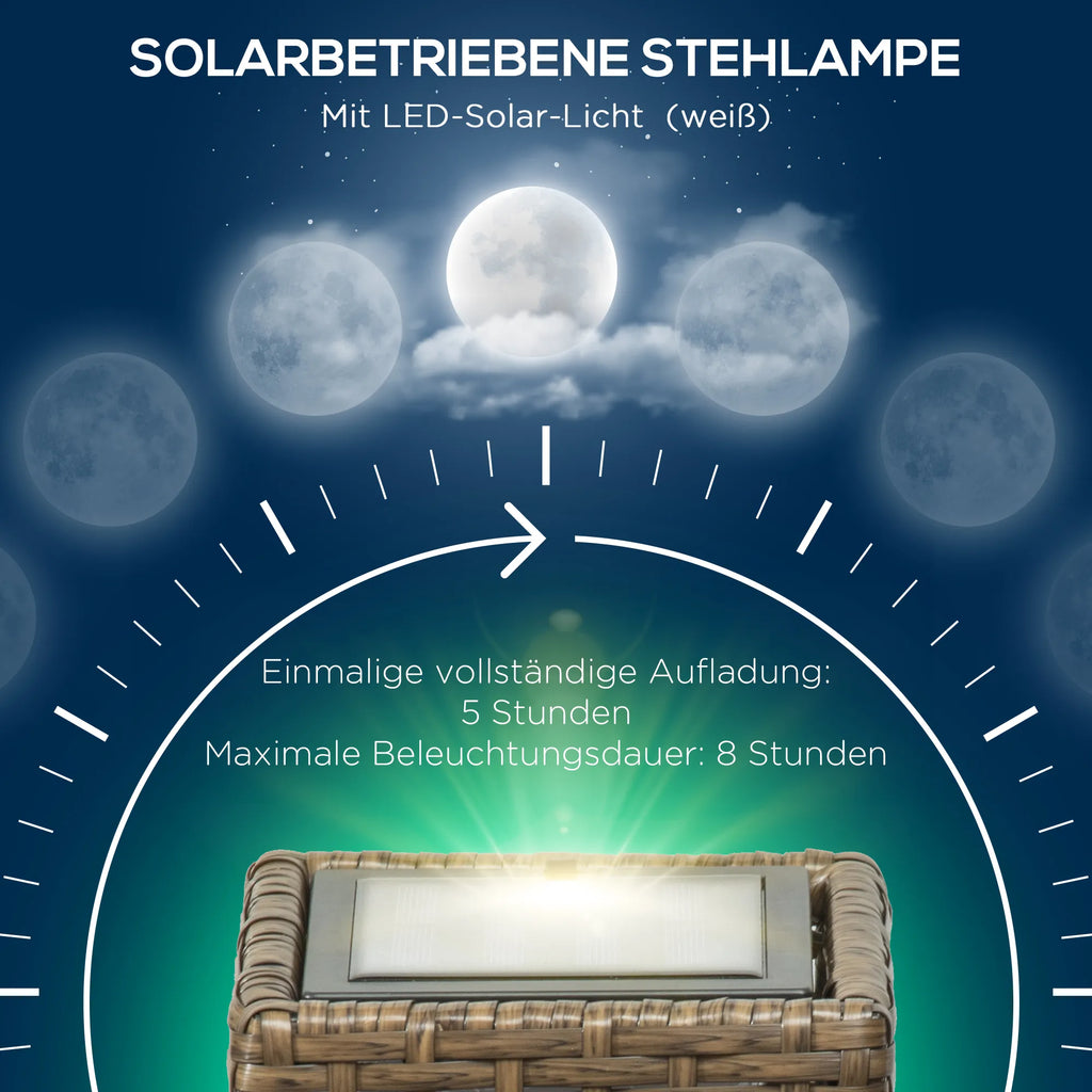Lauko šviestuvas saulės energija valdomas 46 cm juodas ir smėlio spalvos