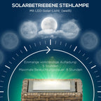 Lauko šviestuvas saulės energija valdomas 46 cm juodas ir smėlio spalvos