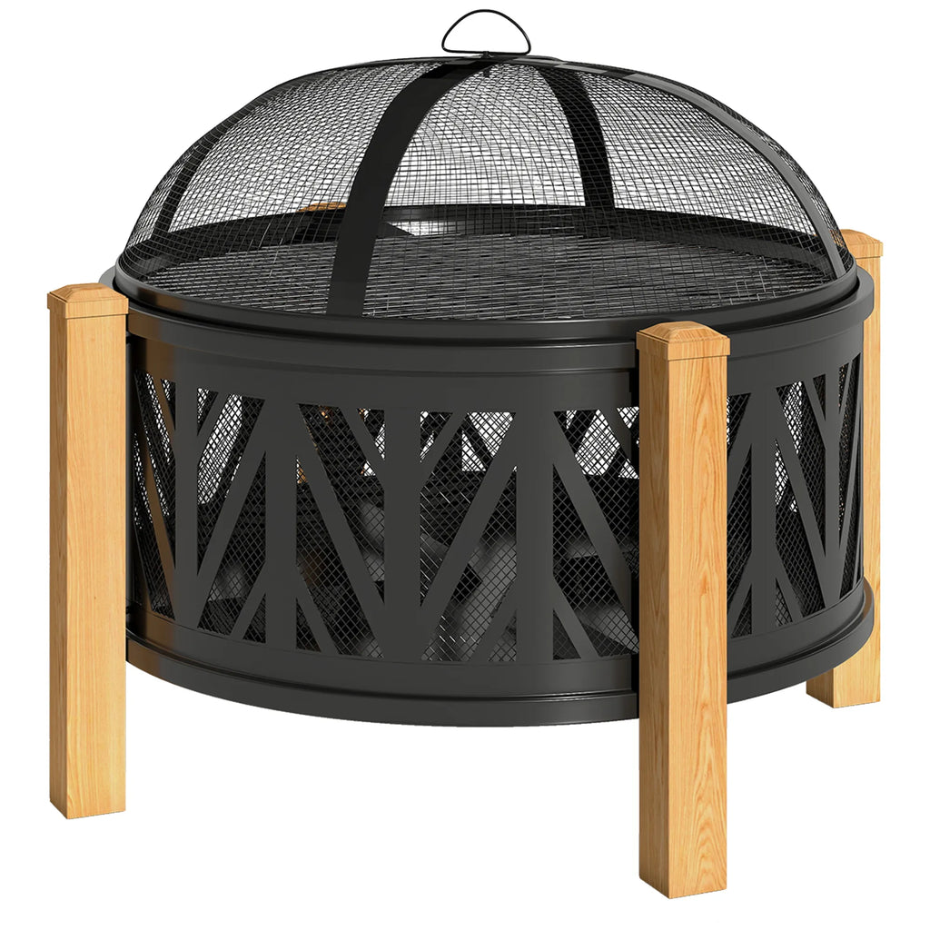 Lauko židinys 2-in-1 su kepsnine 75 x 58 cm, juodas ir rudas