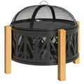 Lauko židinys 2-in-1 su kepsnine 75 x 58 cm, juodas ir rudas