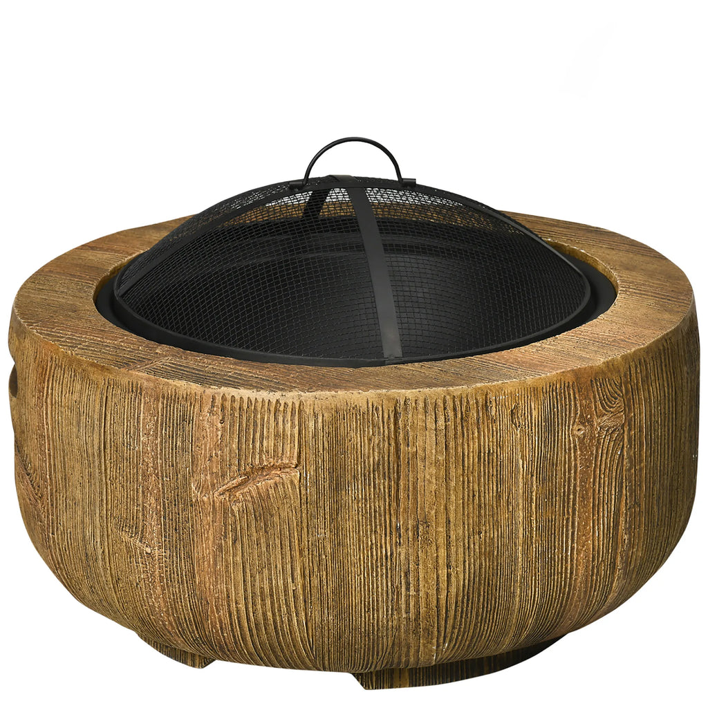 Lauko židinys su medžio kamieno dekoru, Ø61,5 x 39 cm, rudas