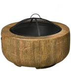 Lauko židinys su medžio kamieno dekoru, Ø61,5 x 39 cm, rudas