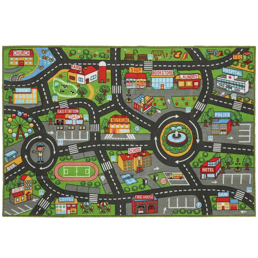 Lavinamasis kilimėlis su gatvių motyvu 200x150 cm pilkas