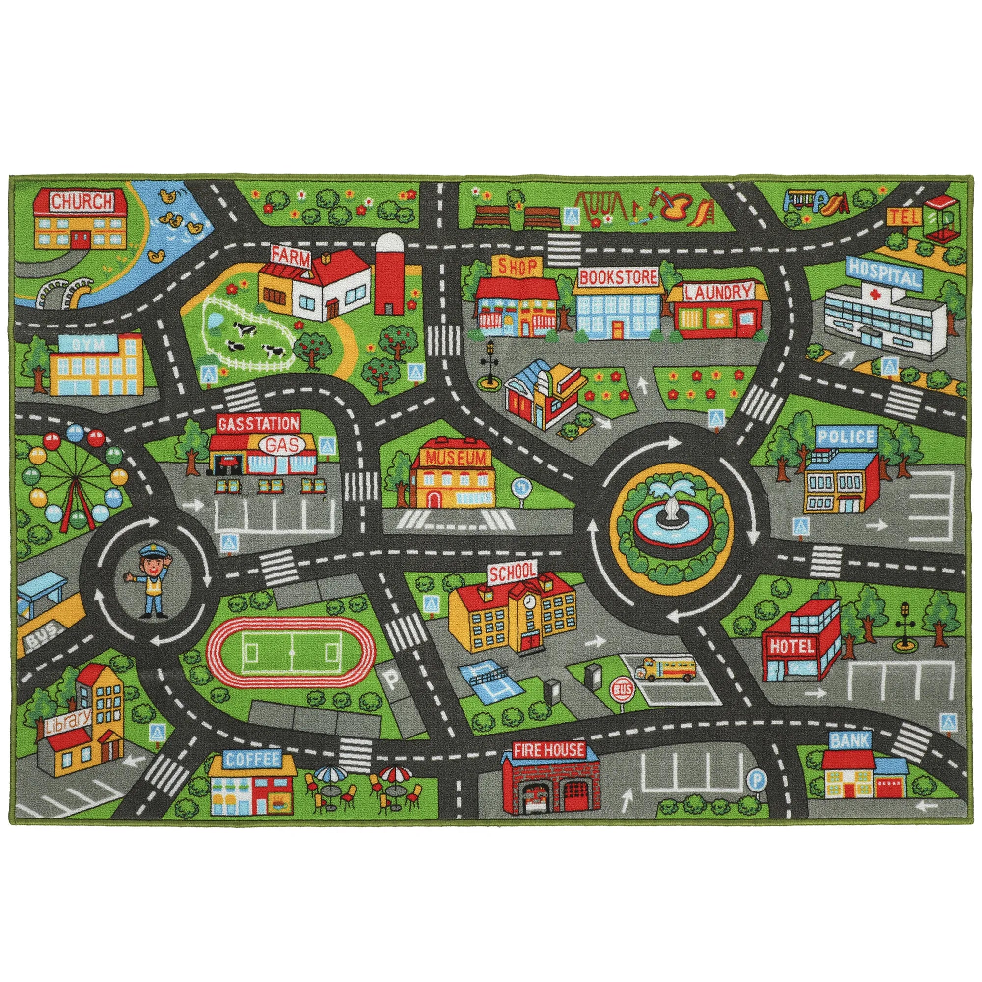 Lavinamasis kilimėlis su gatvių motyvu 200x150 cm pilkas