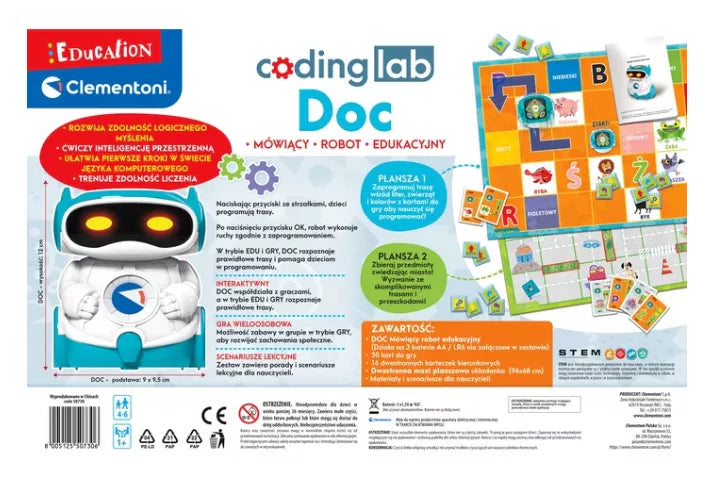 Lavomasis robotas „Coding Lab Doc“, 4–6 metų vaikams, baltas-šviesiai mėlynas