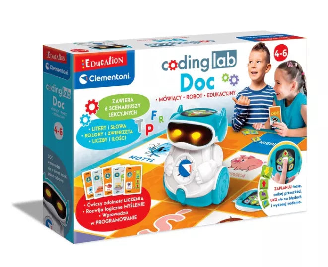 Lavomasis robotas „Coding Lab Doc“, 4–6 metų vaikams, baltas-šviesiai mėlynas