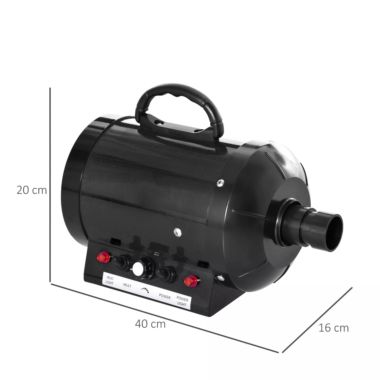 Šunų džiovintuvas Blower 2800W Šunų džiovintuvas su reguliuojamu greičiu, temperatūros lygiais, 3 antgaliais, šildymu, gyvūnų plaukų džiovintuvas Pet Dryer šunims, katėms ir kitiems naminiams gyvūnams