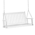 Sodo sūpynės 2 asmenims Sūpynės suolelis Pakabinamas suolelis Masyvi mediena Patio terasa Kiemas Balta 117 x 69 x 60 cm