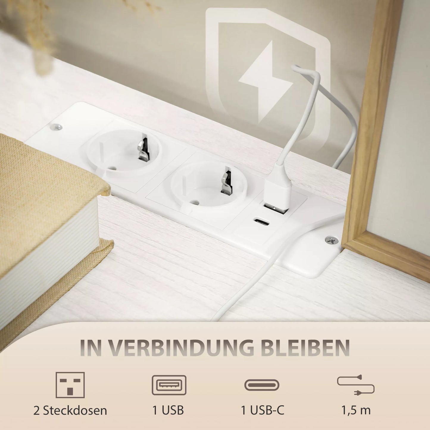 Komoda, sandėliavimo spintelė su 8 audinio stalčiais, elektros lizdų juosta, plieninis rėmas, stalčių spintelė prieškambariui, miegamajam, svetainei ir biurui, kreminės baltos spalvos