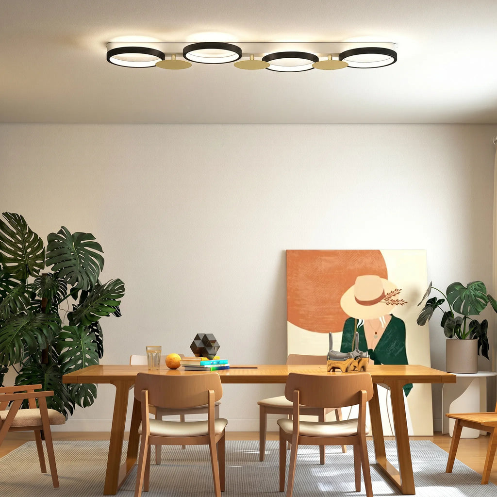 LED lubinis šviestuvas reguliuojamas 100 cm juodas su auksine