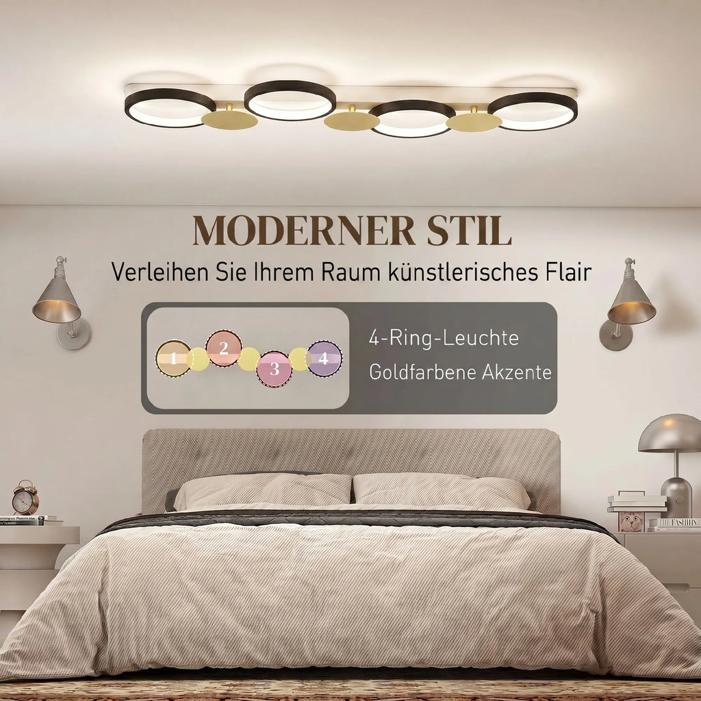 LED lubinis šviestuvas reguliuojamas 100 cm juodas su auksine