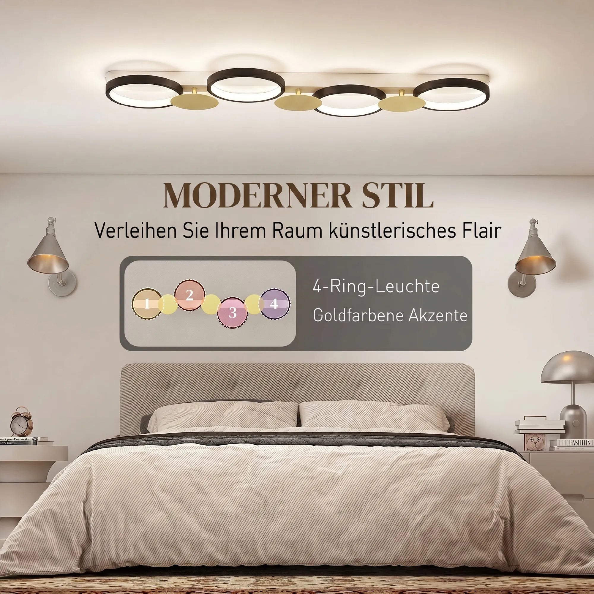 LED lubinis šviestuvas reguliuojamas 100 cm juodas su auksine