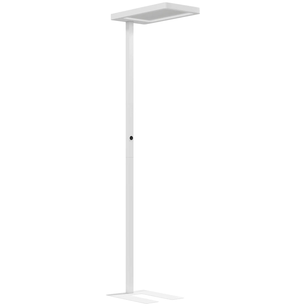 LED stovas, akis tausojantis apšvietimas, grindų lempa su nuotolinio valdymo pultu, reguliuojamas ryškumas, plastikas, metalas, balta spalva
