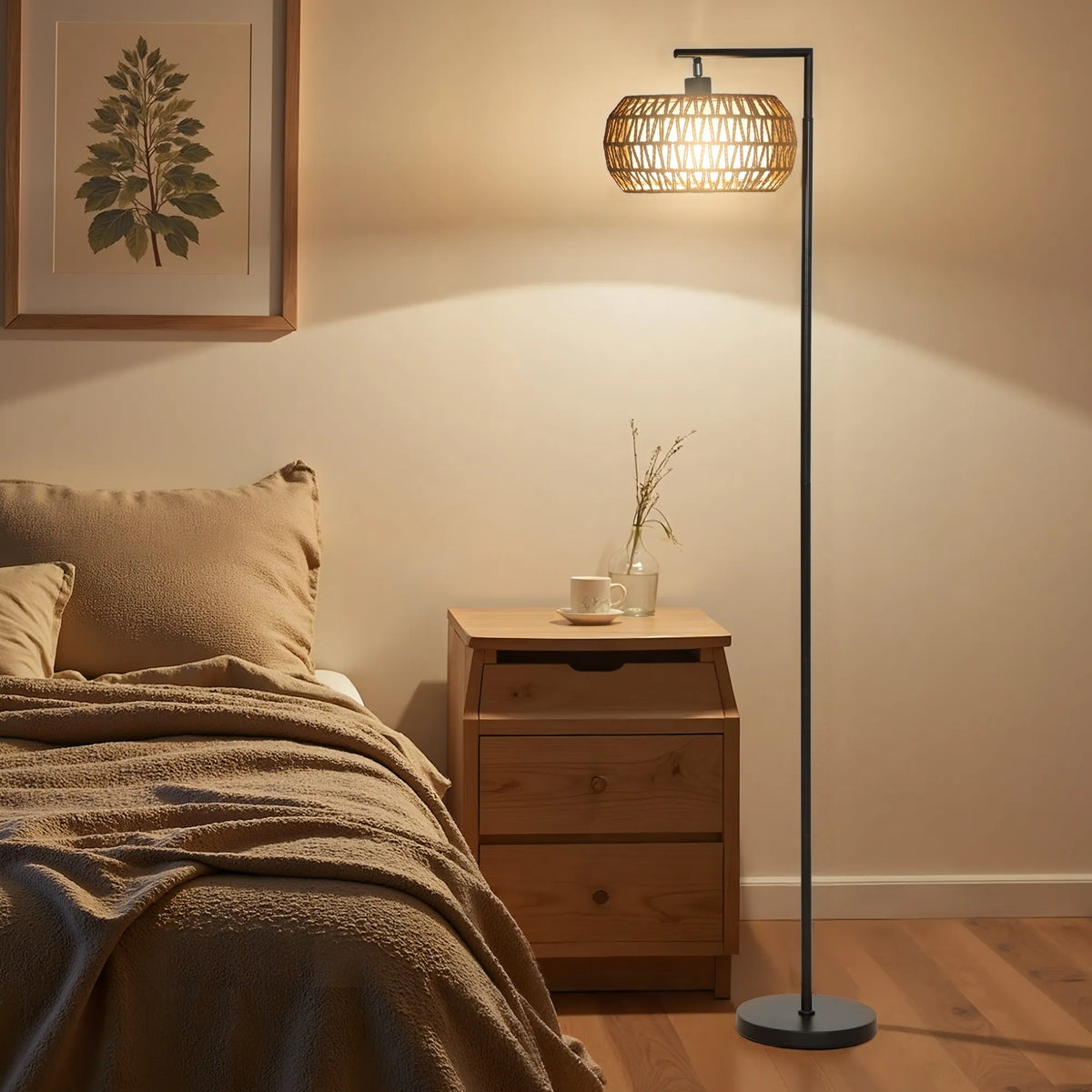 LED toršeras, reguliuojamo ryškumo, 3 spalvinės temperatūros, juodas