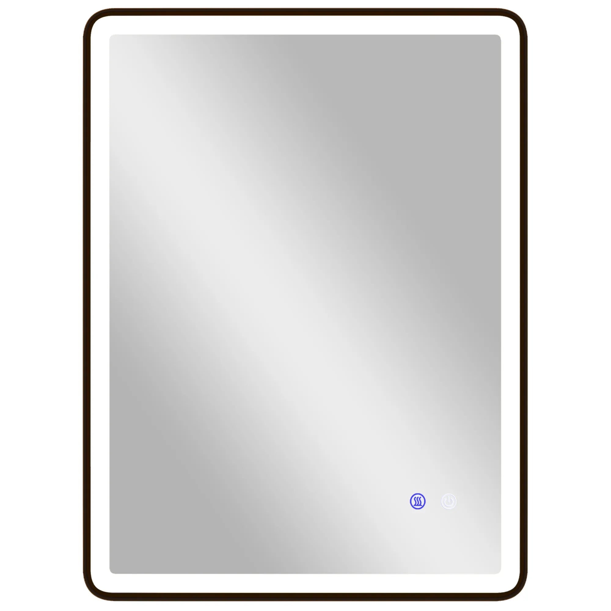 LED vonios veidrodis grūdinto stiklo 80x60 cm juodas rėmas