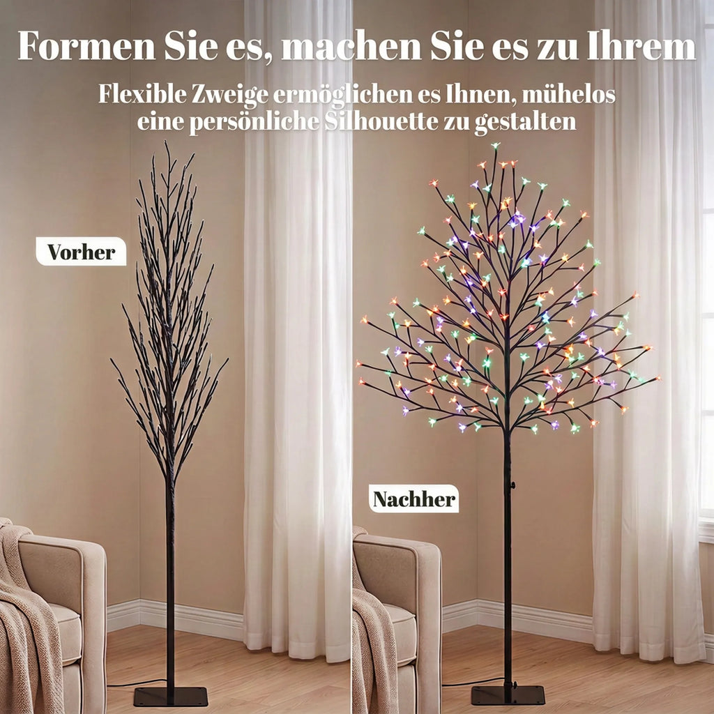 LED vyšnių žiedų medis, 150 cm, 160 LED, 20 lanksčių šakelių, Kalėdų dekoracija