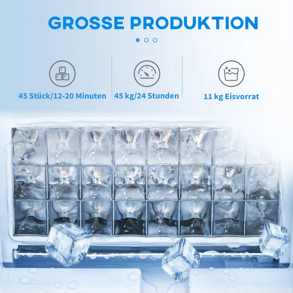 Ledo generatorius 45 kg/24h nerūdijančio plieno su LCD ekranu