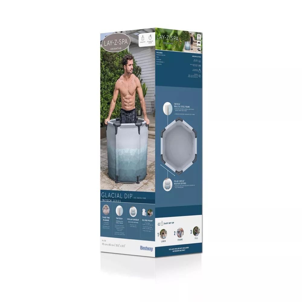 Ledo vonios kubilas Bestway Glacial Dip, 90 x 80 cm, pilkas
