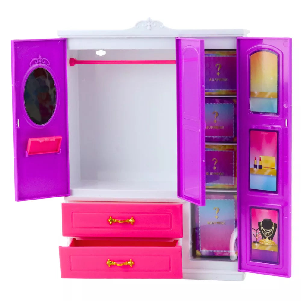 Lėlių drabužių spinta su lėle Anlily The Magic Wardrobe, 34 × 61 × 9 cm