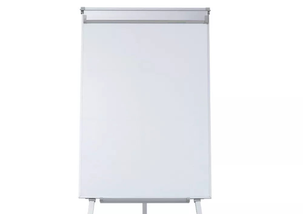 Lentos stovas bloknotui, 110 cm aukščio, su spaustuku ir lentynėle markeriams, sidabro spalvos