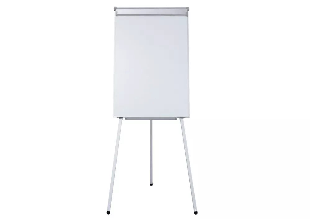 Lentos stovas bloknotui, 110 cm aukščio, su spaustuku ir lentynėle markeriams, sidabro spalvos