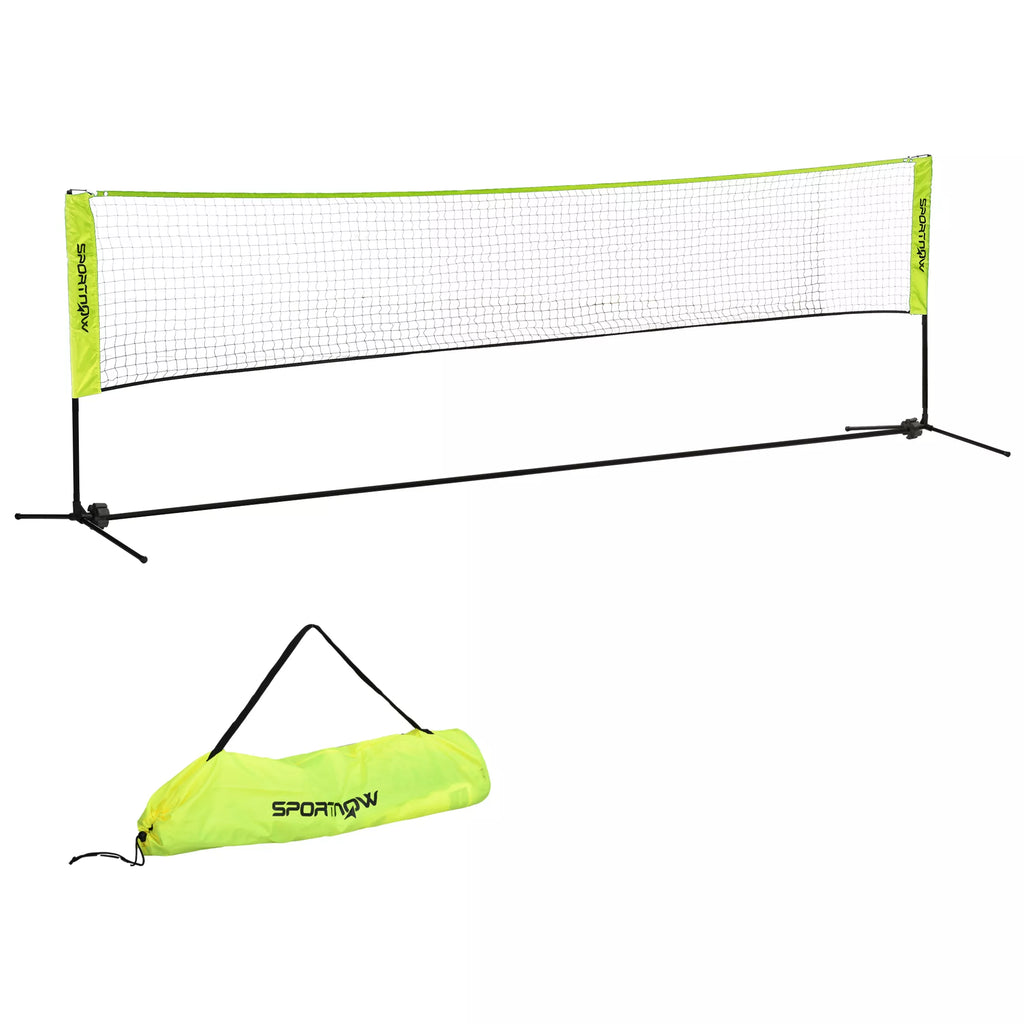Badminton tinklas reguliuojamu aukščiu 107-155 cm, geltonas