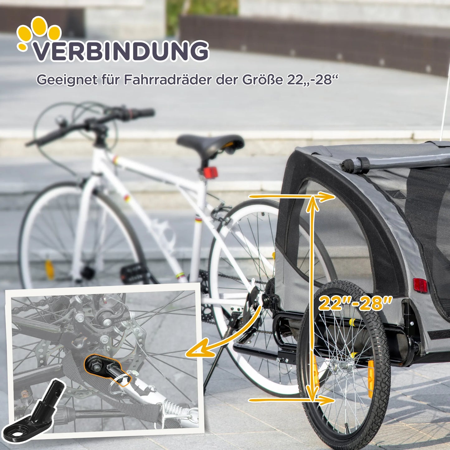 Šunų priekaba dviračiui iki 20kg Tinklelio langas, susukamas uždangalas, universalus sukabintuvas Juoda, 140 x 71 x 83 cm