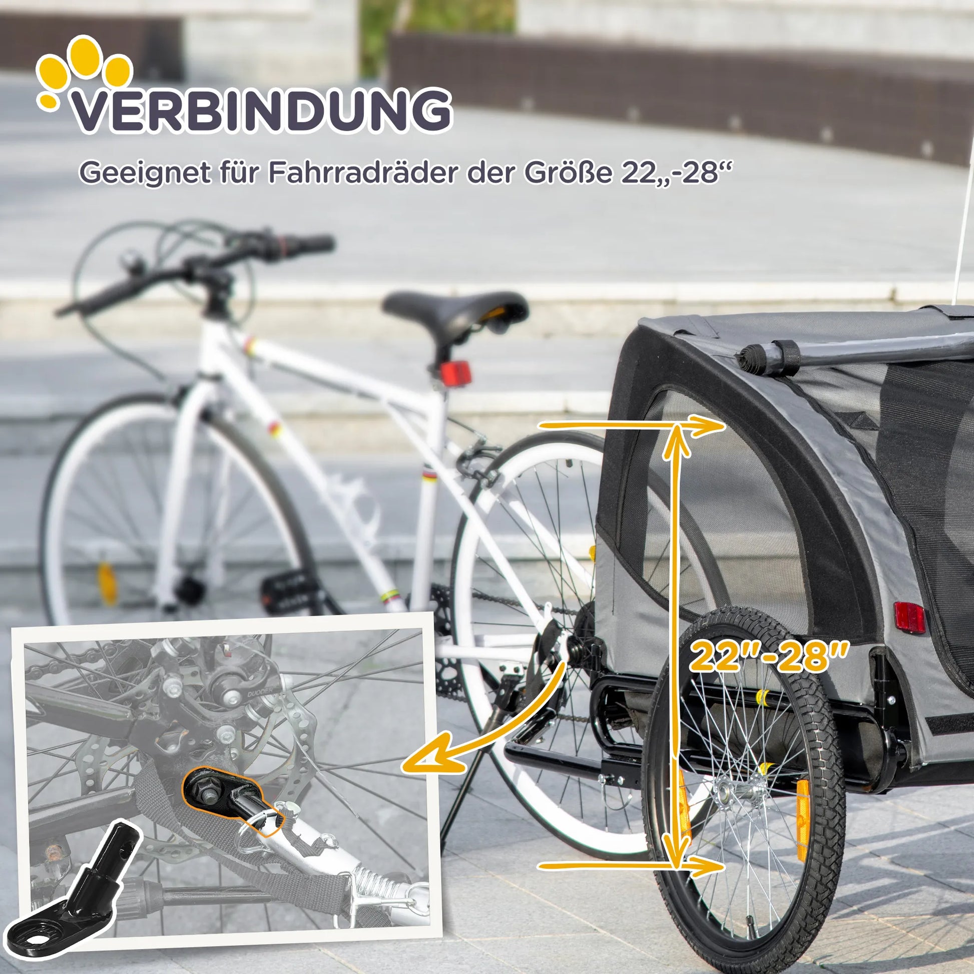 Šunų priekaba dviračiui iki 20kg Tinklelio langas, susukamas uždangalas, universalus sukabintuvas Juoda, 140 x 71 x 83 cm