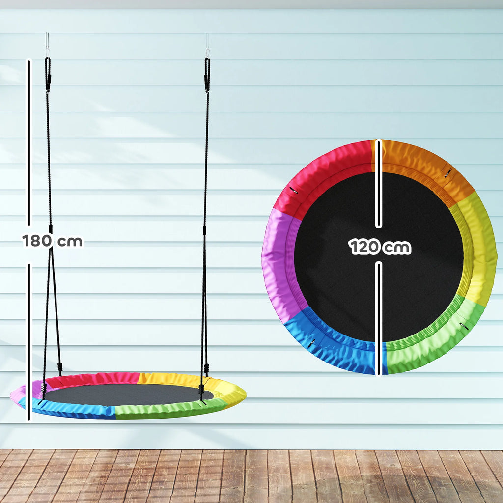 Lizdinės sūpynės, 120 cm, vaikiškos, iki 300 kg, 3–8 metų vaikams, spalvotos