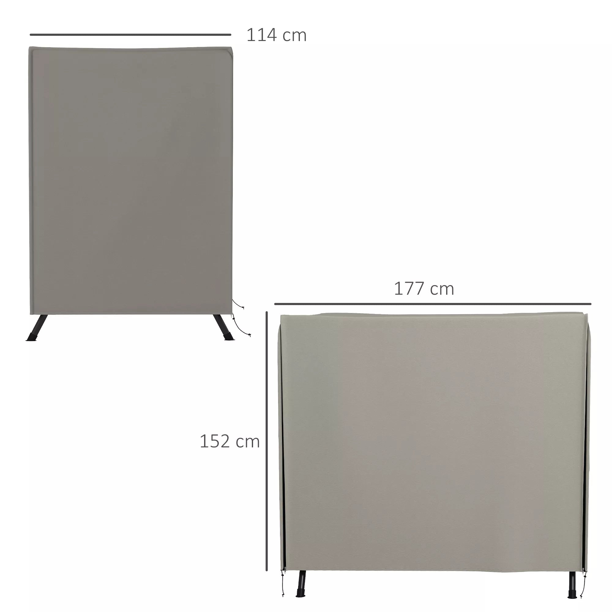 Sodo sūpynių užvalkalas 177 x 114 x 152 cm, pilkas