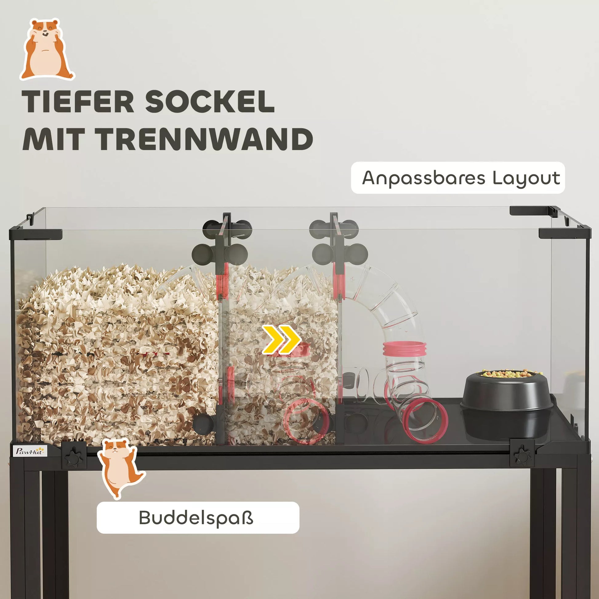 Hamsterio narvelis, 3 aukštų narvelis smulkiesiems gyvūnams, bėgimo ratas, namelis, platformos, rampos, pašaro dubuo, vandens butelis, priedai, plienas, plastikas, juoda spalva