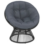 Lounge, krėslas 360° besisukantis, su pagalve, iki 120 kg, pilkas