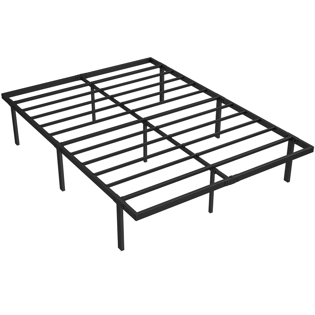 Lova 140 x 200 cm su metaliniu karkasu ir vieta daiktams, juoda