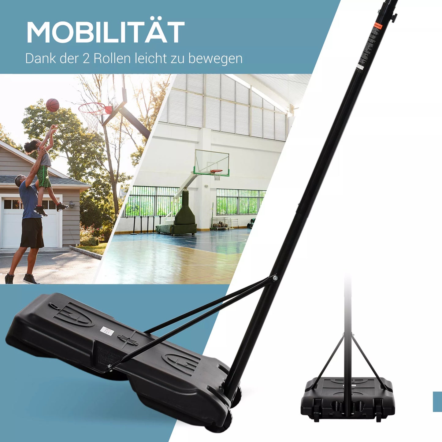 Krepšinio lankas, krepšinio stovas, reguliuojamas aukštis, pripildomas vandeniu, juodas