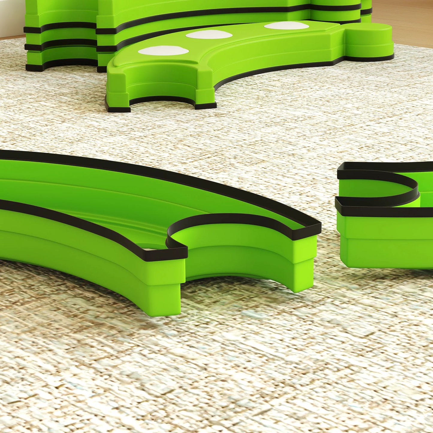 Balansavimo sija, 6 lenkti segmentai, sensoriniai iškilimai, 50 kg keliamoji galia, žalia