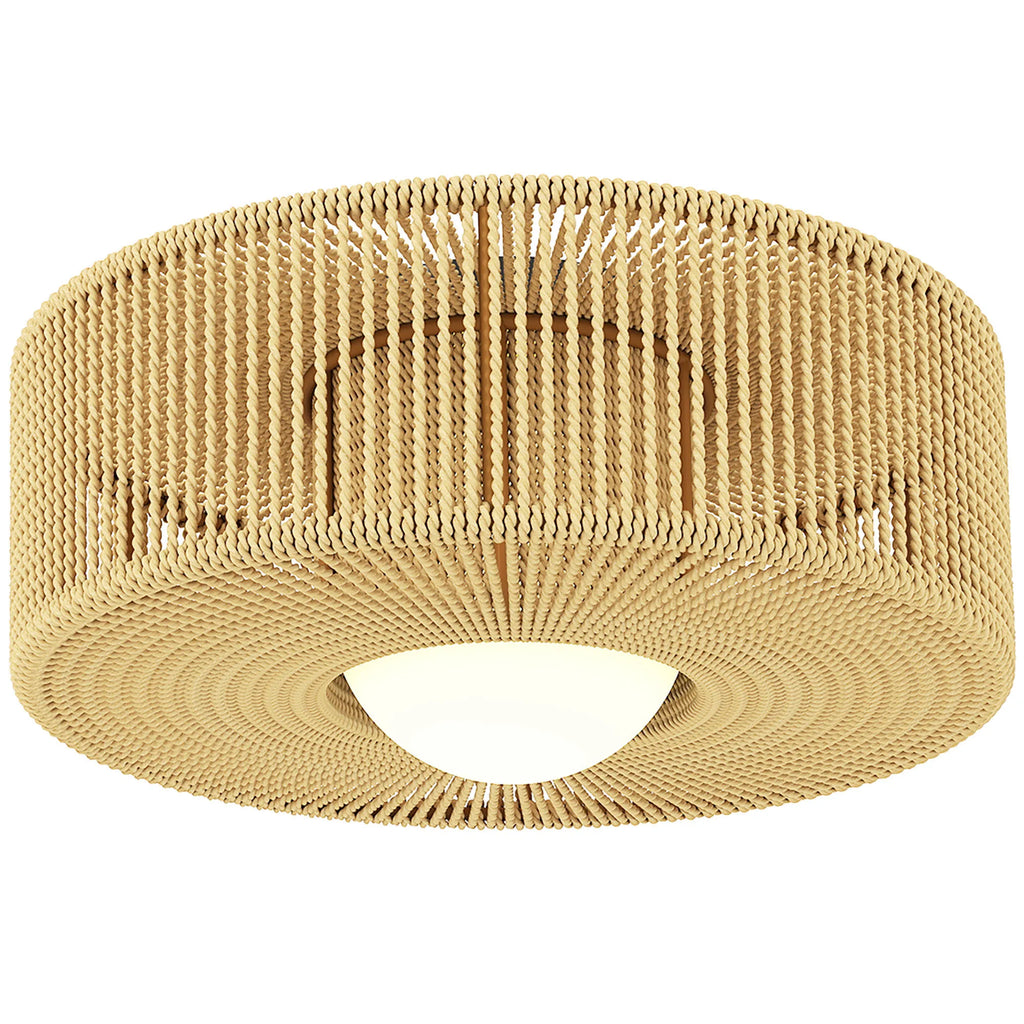 Lubinis šviestuvas Boho su kanapių virvės gaubtu, 30 cm, šviesiai rudas