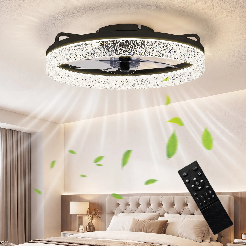 Lubinis ventiliatorius su LED apšvietimu, valdomas nuotoliniu būdu, 50 cm