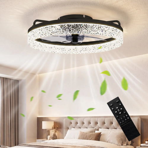 Lubinis ventiliatorius su LED apšvietimu, valdomas nuotoliniu būdu, 50 cm