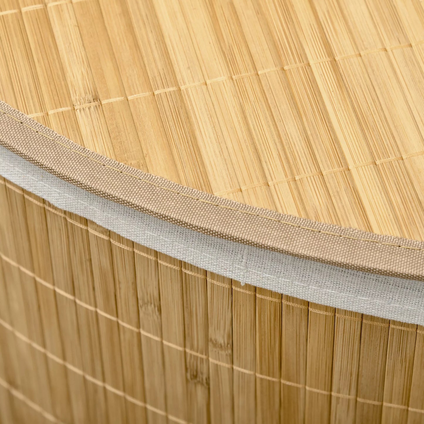 55 L skalbinių krepšys su dangčiu, rankena, skalbinių rūšiuoklis su išimamu skalbinių maišu vonios kambariui, bambukas, natūralus