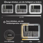 Infografika su ryškumo reguliavimo schema 10–100 proc. ir 3 spalvų temperatūrų: 3000K, 4500K, 6500K