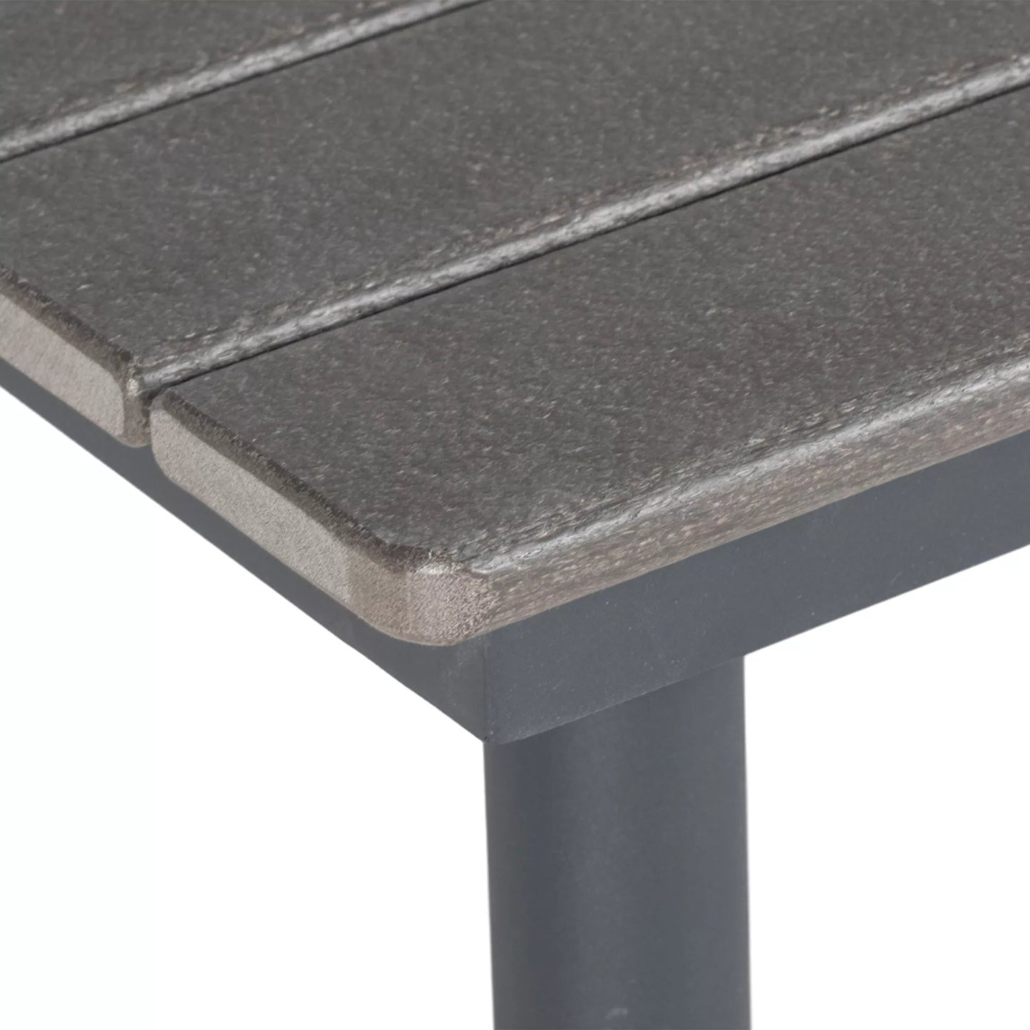 Lauko stalas Sodo stalas Svetainės stalas, atsparus oro sąlygoms, modernaus dizaino, 90 x 90 x 75 cm, tamsiai pilkos spalvos