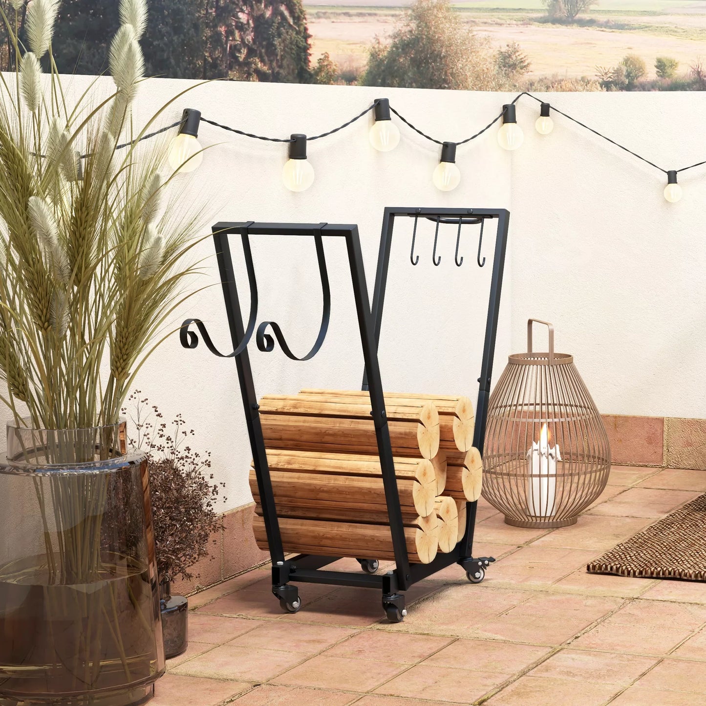 Malkinė, trapecijos formos dizainas, milteliniu būdu dengtas metalas, mobilus su ratukais, 79 x 30 x 81 cm, juoda