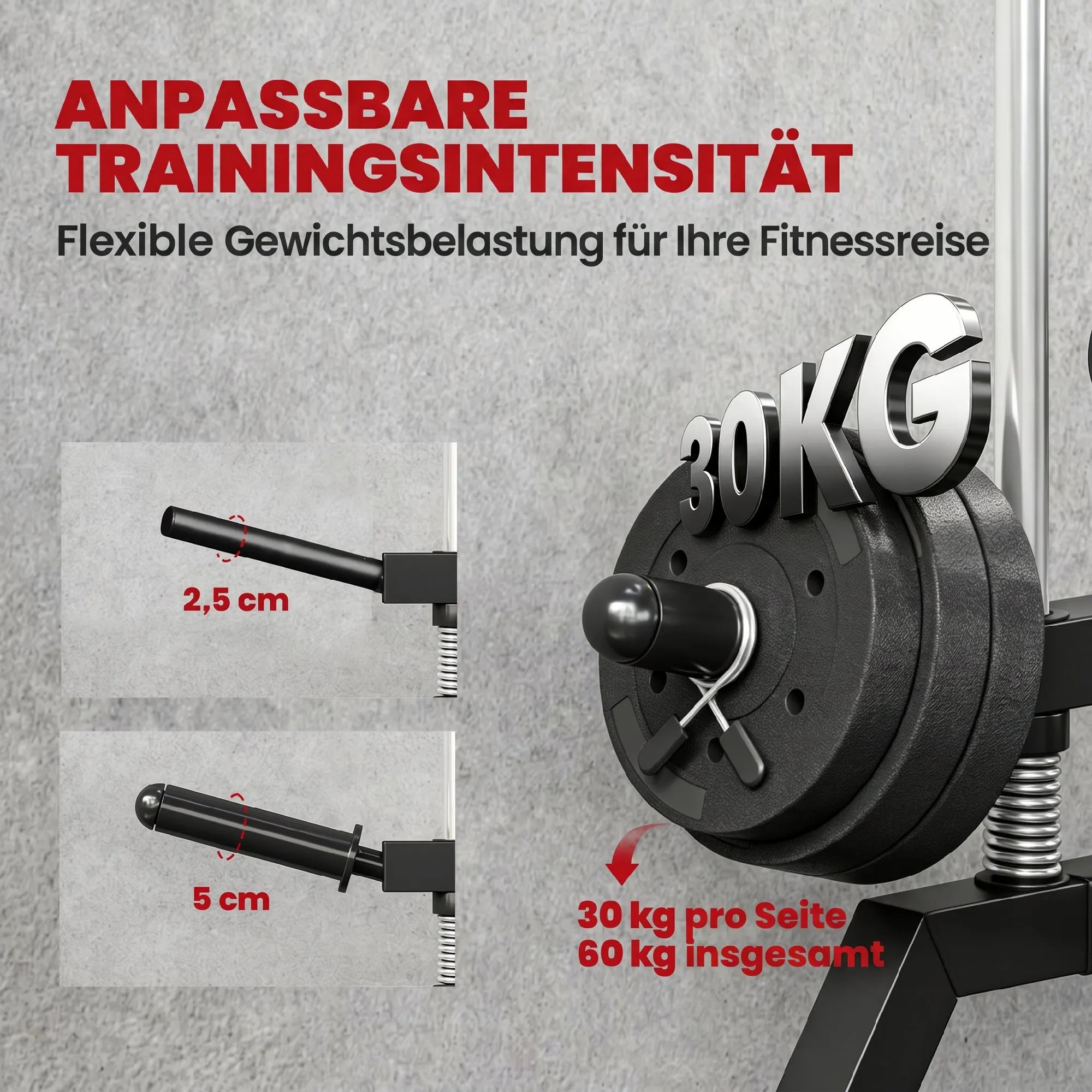 30 kg svorio disko ir traukos strypo skersmens artimas planas