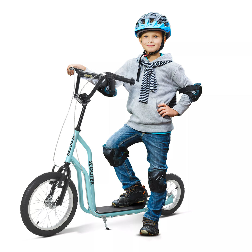 Vaikų paspirtukas nuo 5 metų Scooter Tretroller Cityroller Vaikų paspirtukas Kickboard su pneumatinėmis padangomis 16/12 colių Mėlynas 135 x 58 x 88-94 cm