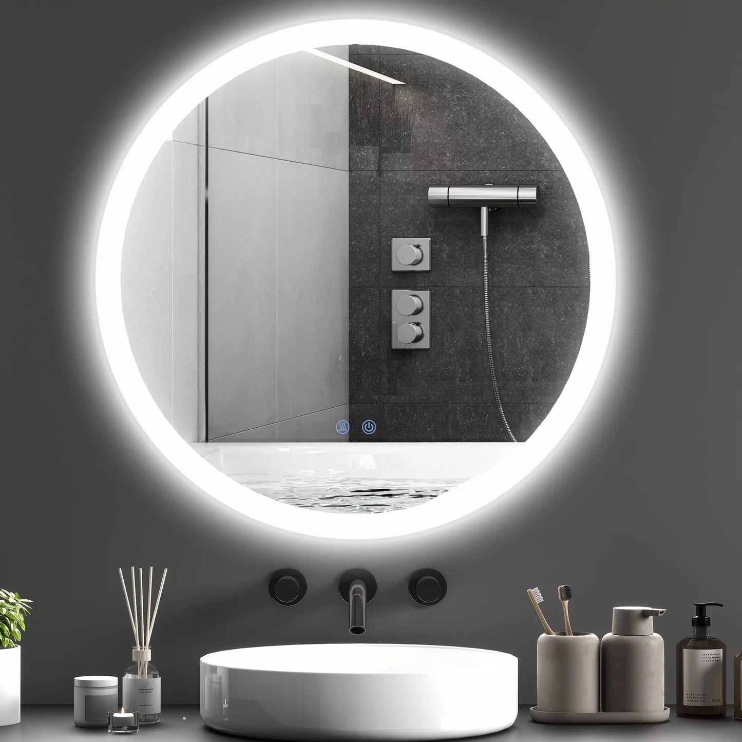 Vonios veidrodis Vonios veidrodis su LED apšvietimu, jutikliniu jutikliu ir apsauga nuo rasojimo