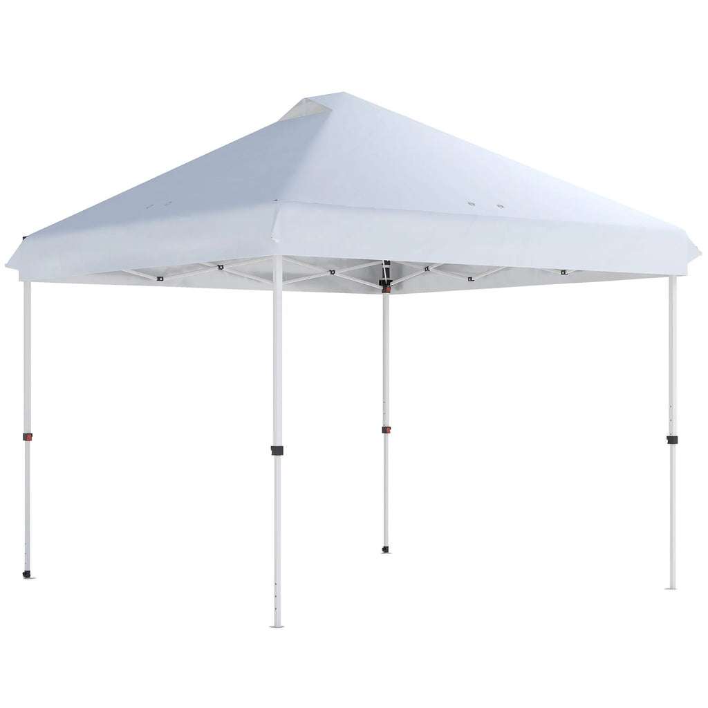 Greito surinkimo sodo ir prekybinė pavėsinė, paviljonas su apsauga nuo uv spindulių, sulankstoma stoginė, plienas ir oxford audinys, 300x300x273 cm, balta