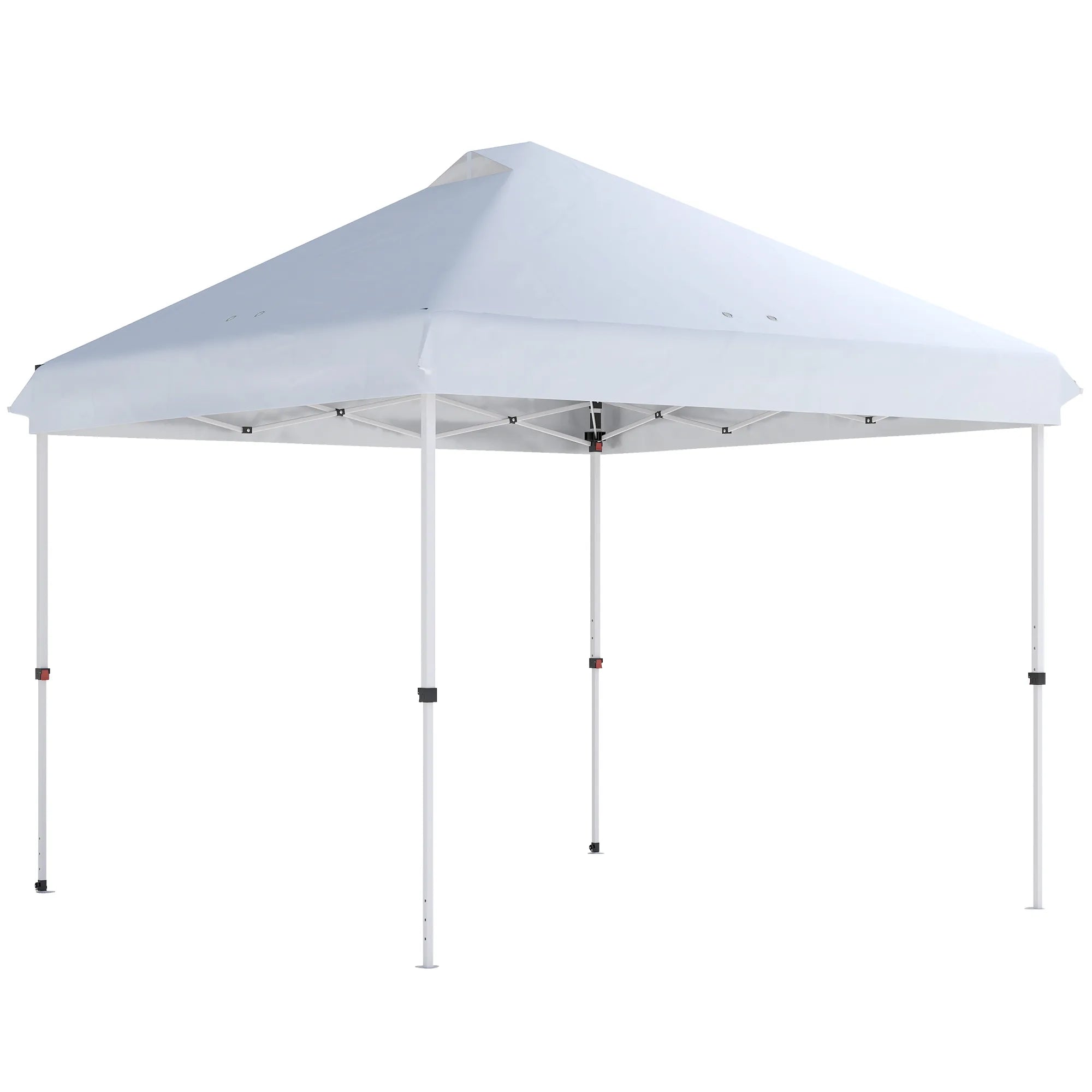 Greito surinkimo sodo ir prekybinė pavėsinė, paviljonas su apsauga nuo uv spindulių, sulankstoma stoginė, plienas ir oxford audinys, 300x300x273 cm, balta