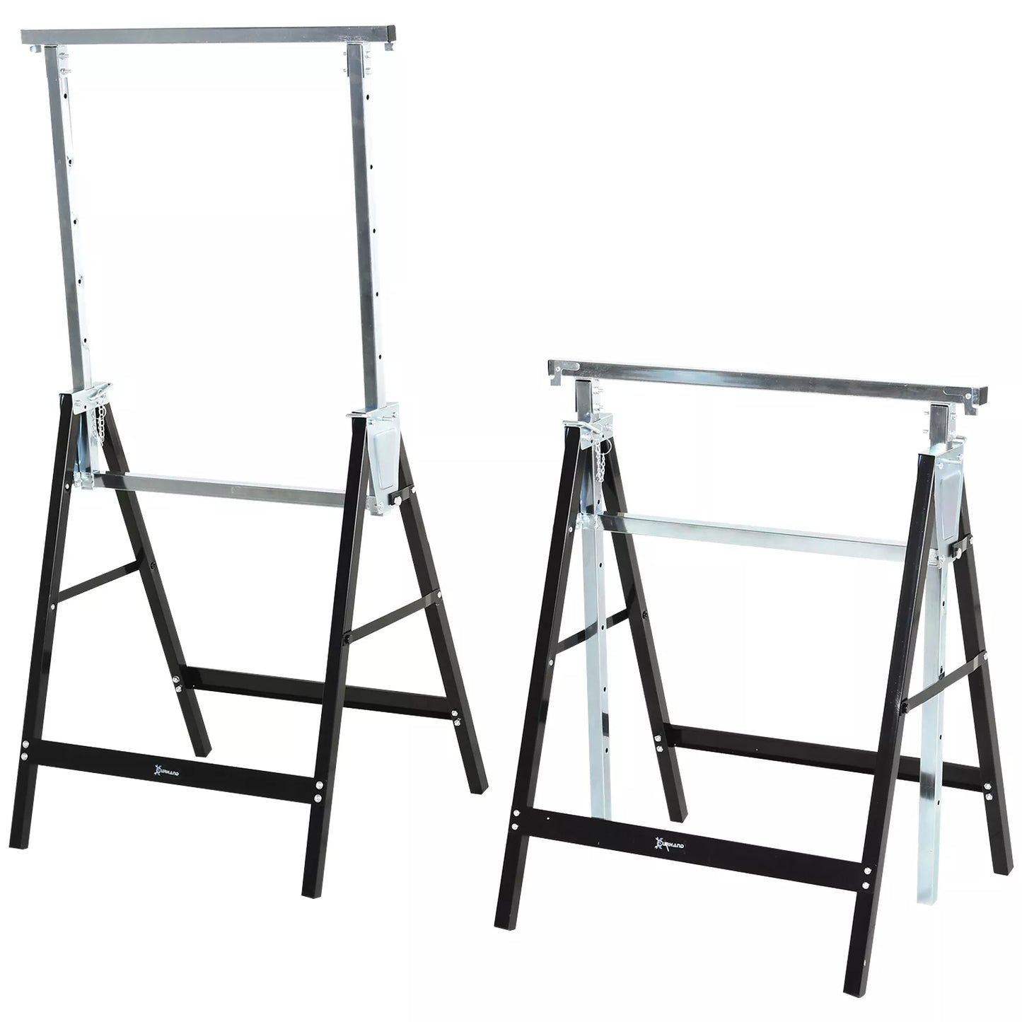 Darbinis stovas, pjovimo stovas, reguliuojamo aukščio, sulankstomas, metalinis, juodas, 68 x 56 x 80-130 cm, keliamoji galia 200kg