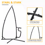 Stovas kabančiam krėslui, stabilios x-formos, metalas, iki 120kg, juodas